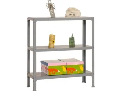 Outlet PROREGAL Wohnregal Living Koala Metal mit 3 Fachböden HxBxT 90 x 100 x 30 cm Fachlast 150 kg Grau/Grau
