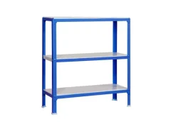 PROREGAL Küchenregale<Wohnregal Living Koala Metal mit 3 Fachböden HxBxT 90 x 80 x 40 cm Fachlast 150 kg Blau/Weiß