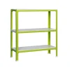 PROREGAL Wohnregal Living Koala Metal mit 3 Fachböden HxBxT 90 x 80 x 40 cm Fachlast 150 kg Grün/Weiß< Küchenregale