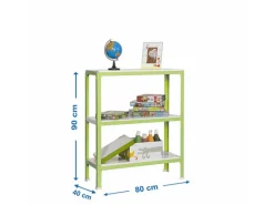 PROREGAL Wohnregal Living Koala Metal mit 3 Fachböden HxBxT 90 x 80 x 40 cm Fachlast 150 kg Grün/Weiß< Küchenregale