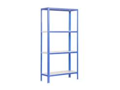 Sale PROREGAL Wohnregal Living Koala Metal mit 4 Fachböden HxBxT 160 x 100 x 30 cm Fachlast 150 kg Blau/Weiß