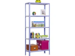 Sale PROREGAL Wohnregal Living Koala Metal mit 5 Fachböden HxBxT 180 x 80 x 40 cm Fachlast 150 kg Lila/Weiß