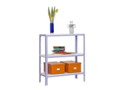 Discount PROREGAL Wohnregal Living Koala Metal mit 3 Fachböden HxBxT 90 x 80 x 40 cm Fachlast 150 kg Lila/Weiß