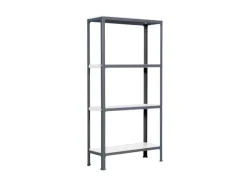 New PROREGAL Wohnregal Living Koala Metal mit 4 Fachböden HxBxT 160 x 100 x 30 cm Fachlast 150 kg Anthrazit/Weiß