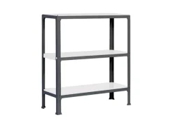 PROREGAL Wohnregal Living Koala Metal mit 3 Fachböden HxBxT 90 x 100 x 30 cm Fachlast 150 kg Anthrazit/Weiß< Küchenregale