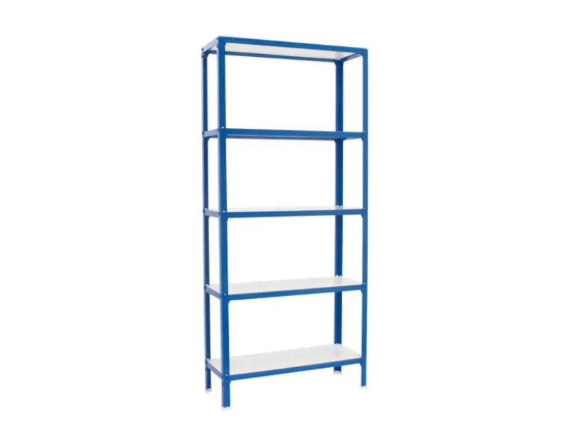 Outlet PROREGAL Wohnregal Living Koala Wood mit 5 Fachböden HxBxT 180 x 80 x 30 cm Fachlast 150 kg Blau/Weiß
