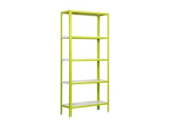PROREGAL Küchenregale<Wohnregal Living Koala Metal mit 5 Fachböden HxBxT 180 x 80 x 30 cm Fachlast 150 kg Grün/Weiß