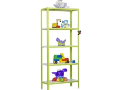 PROREGAL Küchenregale<Wohnregal Living Koala Metal mit 5 Fachböden HxBxT 180 x 80 x 30 cm Fachlast 150 kg Grün/Weiß