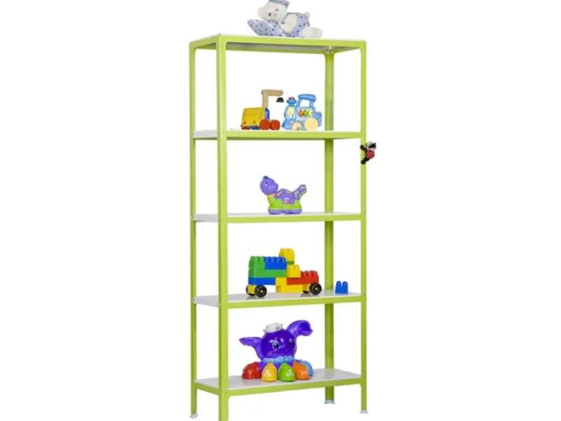PROREGAL Küchenregale<Wohnregal Living Koala Metal mit 5 Fachböden HxBxT 180 x 80 x 30 cm Fachlast 150 kg Grün/Weiß