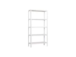 PROREGAL Küchenregale<Wohnregal Living Koala Metal mit 5 Fachböden HxBxT 180 x 100 x 30 cm Fachlast 150 kg Weiß/Weiß