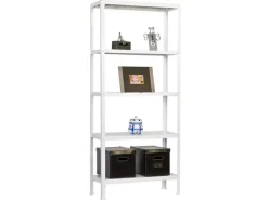PROREGAL Küchenregale<Wohnregal Living Koala Metal mit 5 Fachböden HxBxT 180 x 100 x 30 cm Fachlast 150 kg Weiß/Weiß