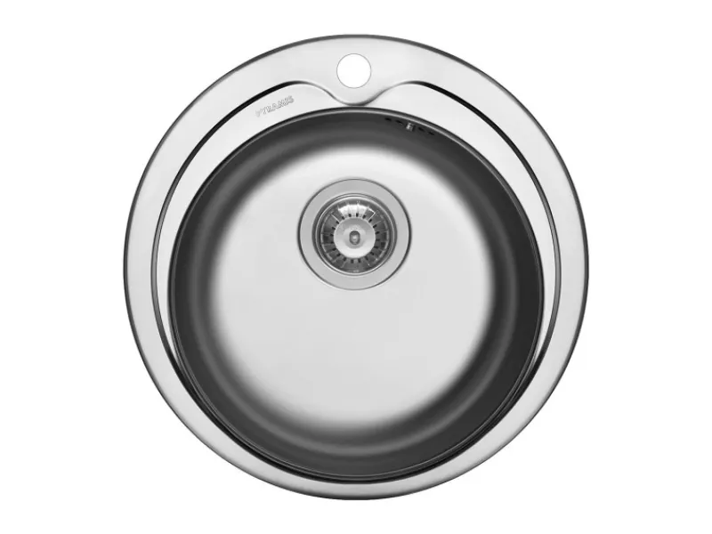 Outlet Pyramis Rundbecken Kiba mit Hahnbank Ø 48,5 cm Edelstahl