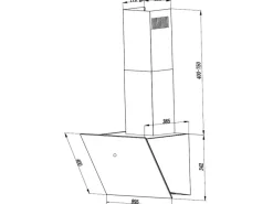 Respekta Kopffreihauben|Kochfelder<Dunstabzugshaube CH89090S Kopffrei 90 cm Schwarz