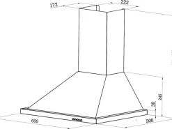Respekta Dunstabzugshaube CH 44078-60 IX-A 60 cm EEK: A< Wandhauben|Dunstabzugshauben-Filter