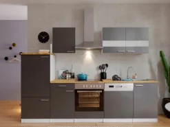 Respekta Herde<Economy Küchenzeile KB280WGC 280 cm -Weiß