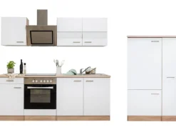 Respekta Herde|Kühlschränke<Economy Küchenzeile KB300ESWSC 300 cm -Eiche Sägerau