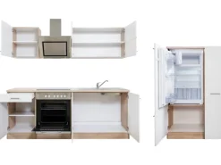 Respekta Herde|Kühlschränke<Economy Küchenzeile KB300ESWSC 300 cm -Eiche Sägerau