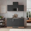 New Respekta Economy Küchenzeile KB150BGMIC 150 cm Grau-Buche