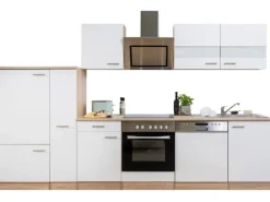 Respekta Economy Küchenzeile KB310ESWSC 310 cm -Eiche Sägerau Weiß