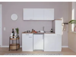 Respekta Single-Küchen|Kühlschränke<Economy Küchenzeile KB180WWC 180 cm Weiß