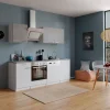 Sale Respekta Economy Küchenzeile KB210WWBSC 210 cm Weiß-Beton Optik