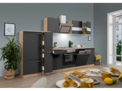 Outlet Respekta Economy Küchenzeile KB310ESGS 310 cm -Eiche Sägerau Grau