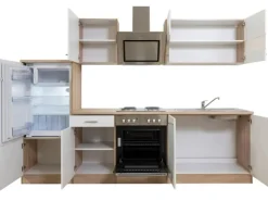 Respekta Economy Küchenzeile KB270ESWS 270 cm -Eiche Sägerau< Herde|Kühlschränke
