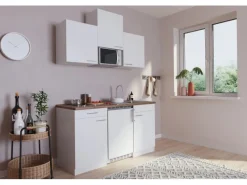 Outlet Respekta Economy Küchenzeile KB150WWMIC 150 cm Weiß