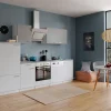 Respekta Economy Küchenzeile KB280WWBSC 280 cm Weiß-Beton Optik< Herde|Kühlschränke