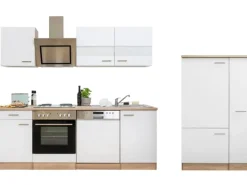 Respekta Herde|Kühlschränke<Economy Küchenzeile KB310ESWS 310 cm -Eiche Sägerau