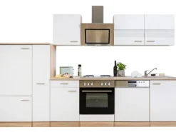 Respekta Herde|Kühlschränke<Economy Küchenzeile KB310ESWS 310 cm -Eiche Sägerau