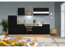 Respekta Kühlschränke|Winkelküchen<Economy Küchenzeile KB280ESSSC 280 cm -Eiche Sägerau