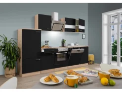 Respekta Kühlschränke|Winkelküchen<Economy Küchenzeile KB280ESSSC 280 cm -Eiche Sägerau