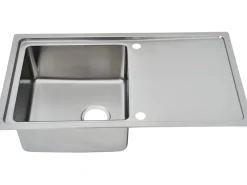 Respekta Einbauspüle Chicago 86 cm x 50 cm Edelstahl< Edelstahlspülen|Schneidebretter