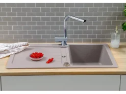 Respekta Granitspülen<Einbauspüle Massivgranit Austin 86 cm x 50 cm Grau