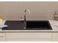 Outlet Respekta Einbauspüle Massivgranit Austin 100 cm x 50 cm Schwarz