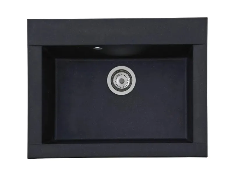Online Respekta Einbauspüle Mineralite Ohio 66 cm x 50 cm Schwarz