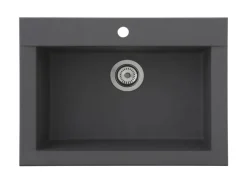 Discount Respekta Einbauspüle Mineralite Ohio 66 cm x 50 cm Betongrau