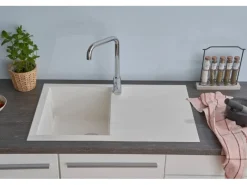 Best Respekta Einbauspüle Mineralite Houston 80 cm x 50 cm Weiß