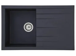 Respekta Einbauspüle Mineralite Houston 80 cm x 50 cm Schwarz< Granitspülen