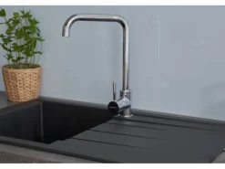 Respekta Einbauspüle Mineralite Houston 80 cm x 50 cm Schwarz< Granitspülen