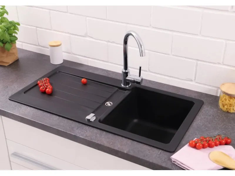 Discount Respekta Granitspüle Atlanta 86 cm x 43,5 cm Schwarz