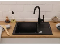 Respekta Granitspülen<Granitspüle Nashville 58 cm x 50 cm Schwarz
