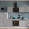 Respekta Kochfelder|Kühlschränke<Küchenblock Malia mit E-Geräten 310 cm Beton Fronten
