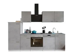 Clearance Respekta Küchenblock Malia mit E-Geräten 280 cm Beton Fronten
