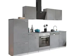Clearance Respekta Küchenblock Malia mit E-Geräten 280 cm Beton Fronten