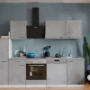 Respekta Winkelküchen<Küchenblock Malia mit E-Geräten 250 cm Beton Fronten