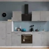 Outlet Respekta Küchenblock Malia mit E-Geräten 300 cm Beton Fronten