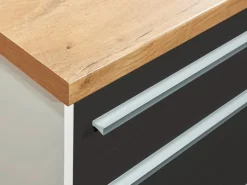 Clearance Respekta Kücheninsel Gabriel 150 cm ohne E-Geräte Grau Hochglanz