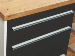 Clearance Respekta Kücheninsel Gabriel 150 cm ohne E-Geräte Grau Hochglanz